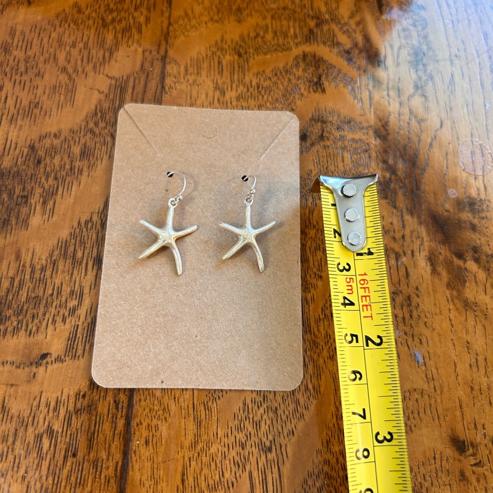 Dainty Dangle Starfish 925 Sterling Silver Earrings